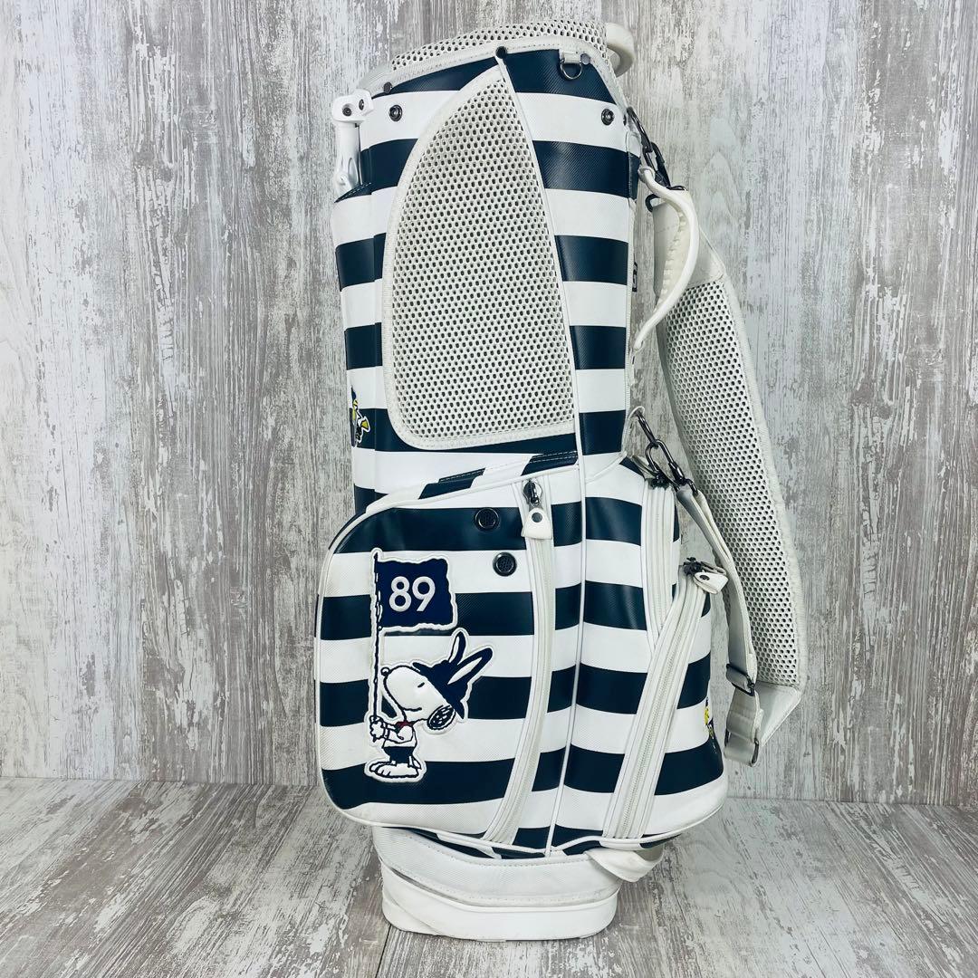 【限定品】パーリーゲイツ×SNOOPY スヌーピー キャディバッグ ボーダー柄
