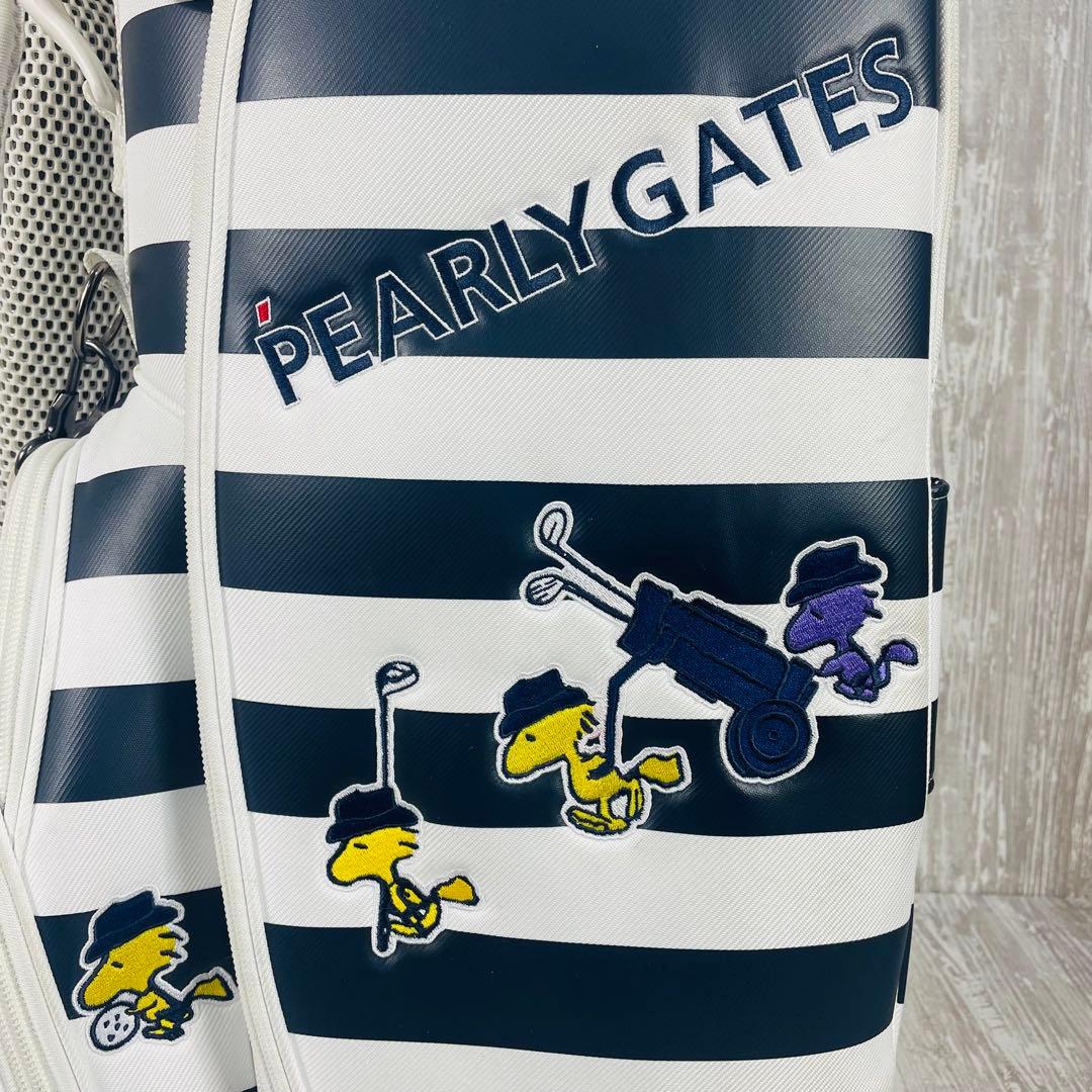 【限定品】パーリーゲイツ×SNOOPY スヌーピー キャディバッグ ボーダー柄