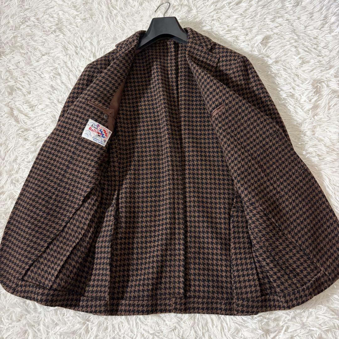 美品 リングジャケット ニューバルーン生地 アンコン　ハウンドトゥース 段返り