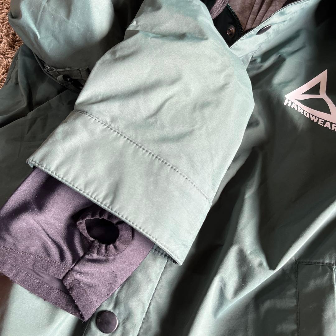 スノボウェア スキーウェア HARDWEAR グリーンジャケット フード付き