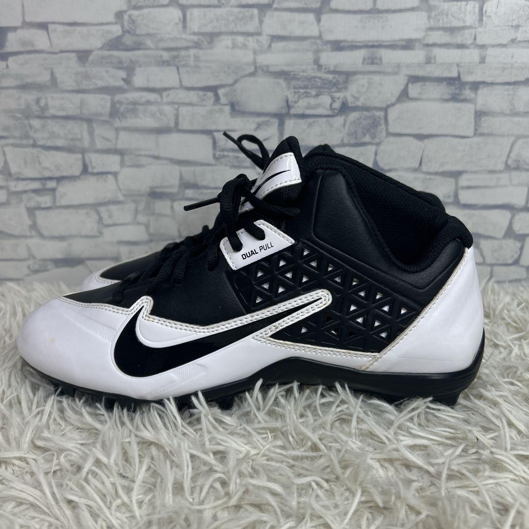 NIKE ナイキ　アメリカンフットボール　スパイク　レザー　黒　白　27.5cm