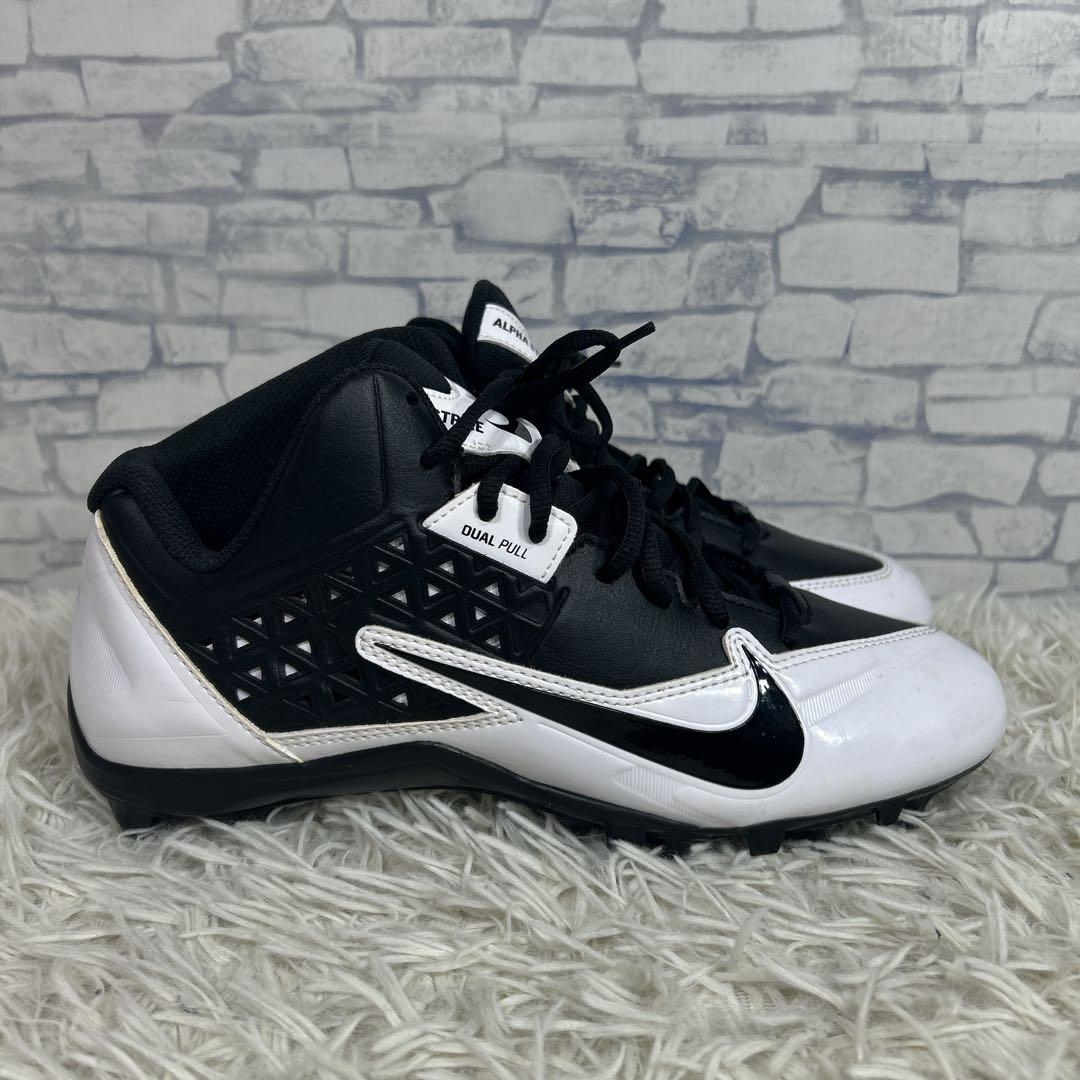 NIKE ナイキ　アメリカンフットボール　スパイク　レザー　黒　白　27.5cm