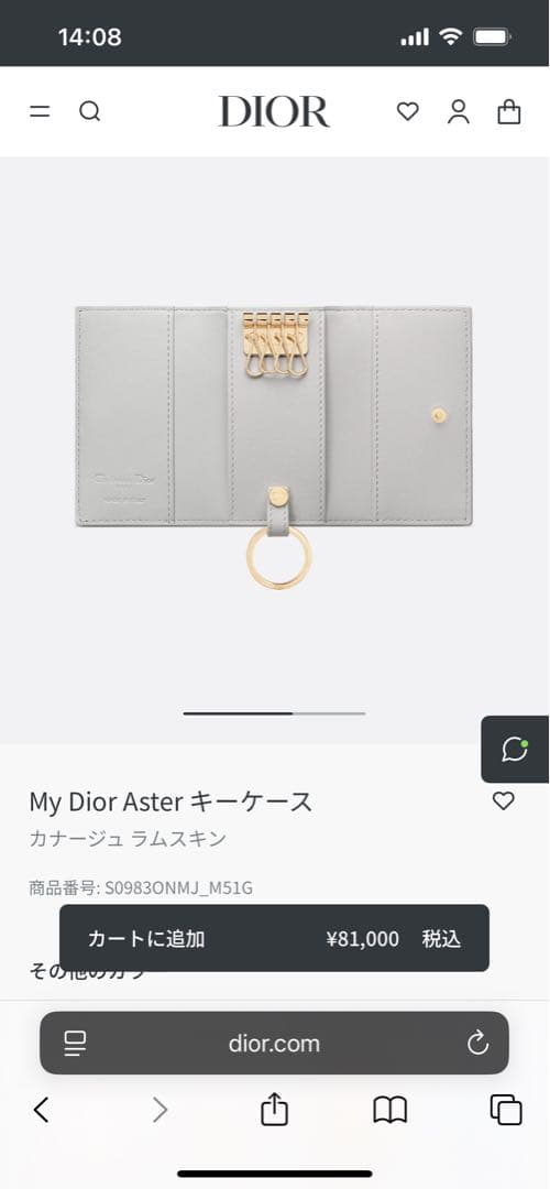 My Dior Aster キーケース ライトブルー