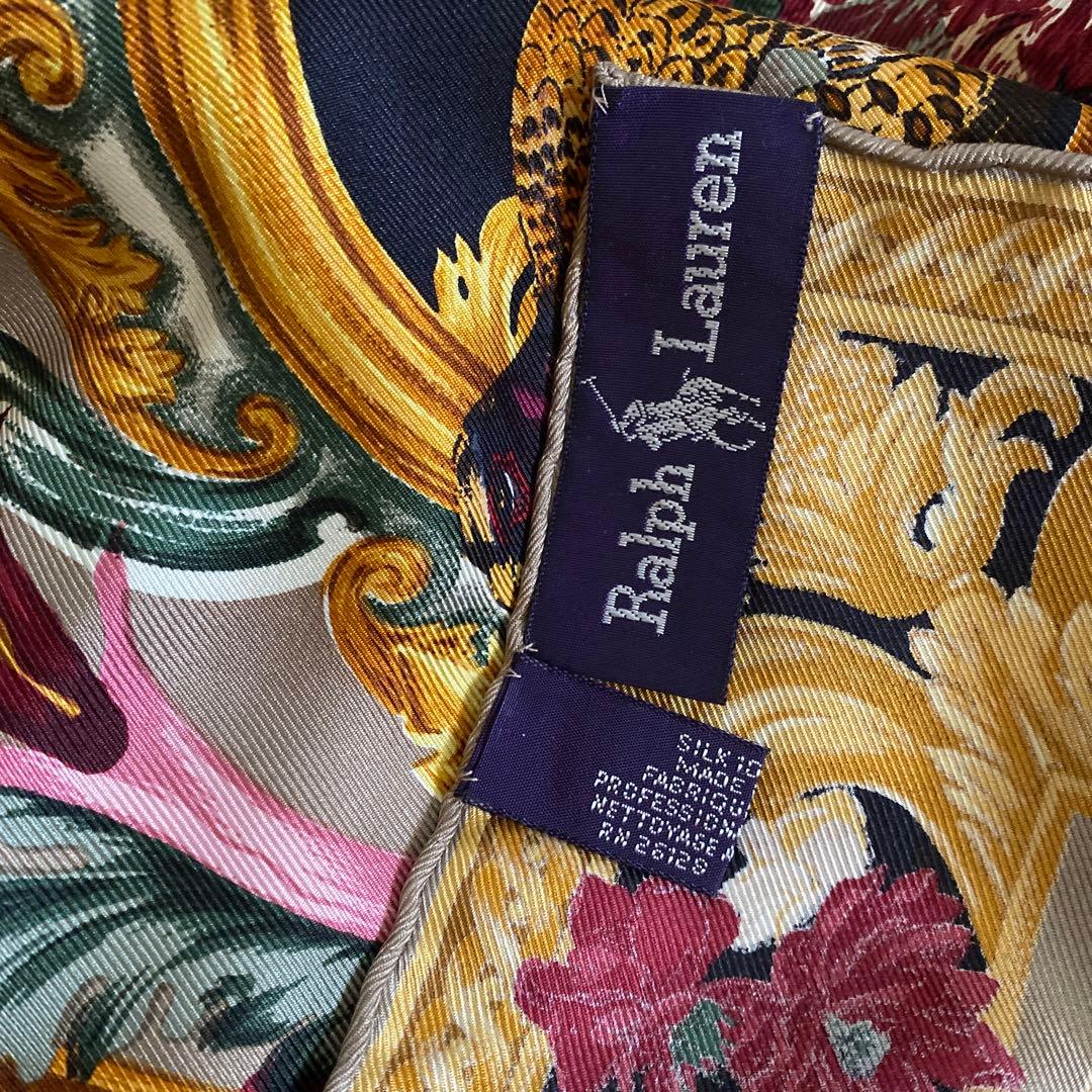Ralph Lauren 大判シルクスカーフ　新品　希少　イタリア製