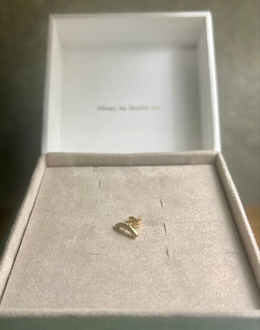 kanon【ete】K18YGダイヤモンド ピアス0.03ct（片耳用）