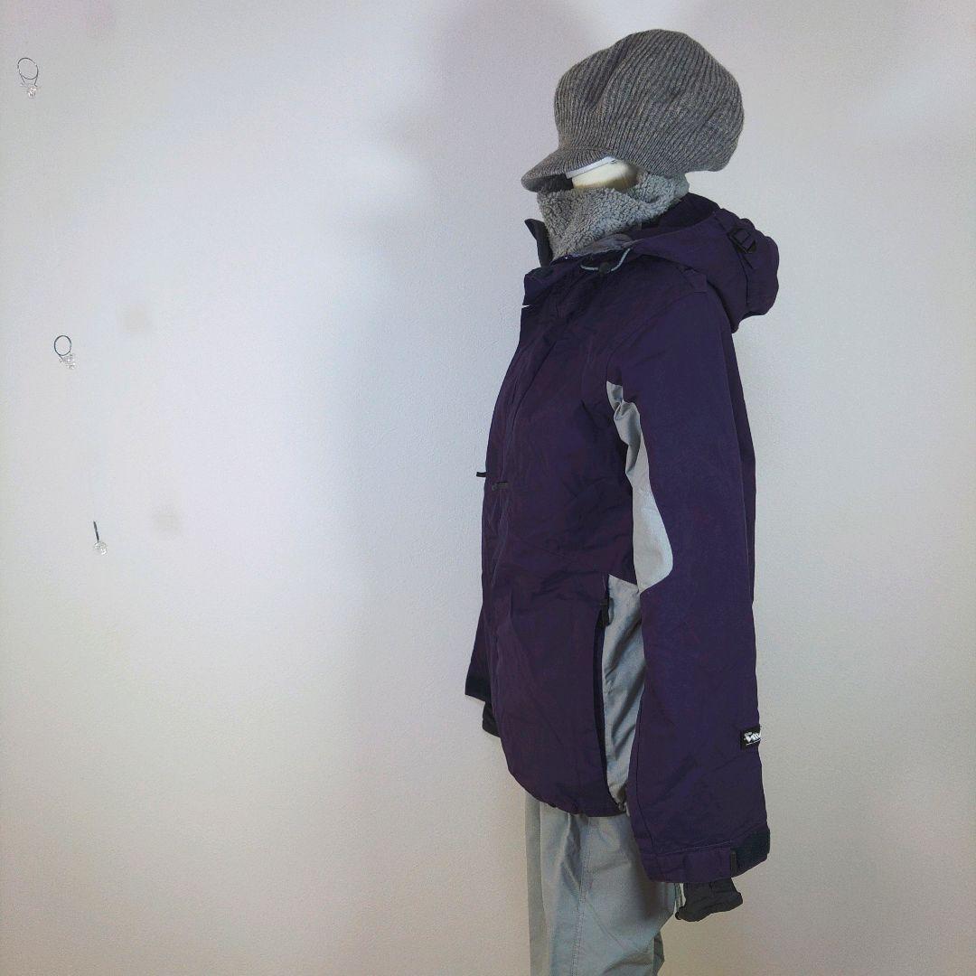 レディース　M　スキー　スノーボードウェア　上下セット　パープル　　紫　グレー