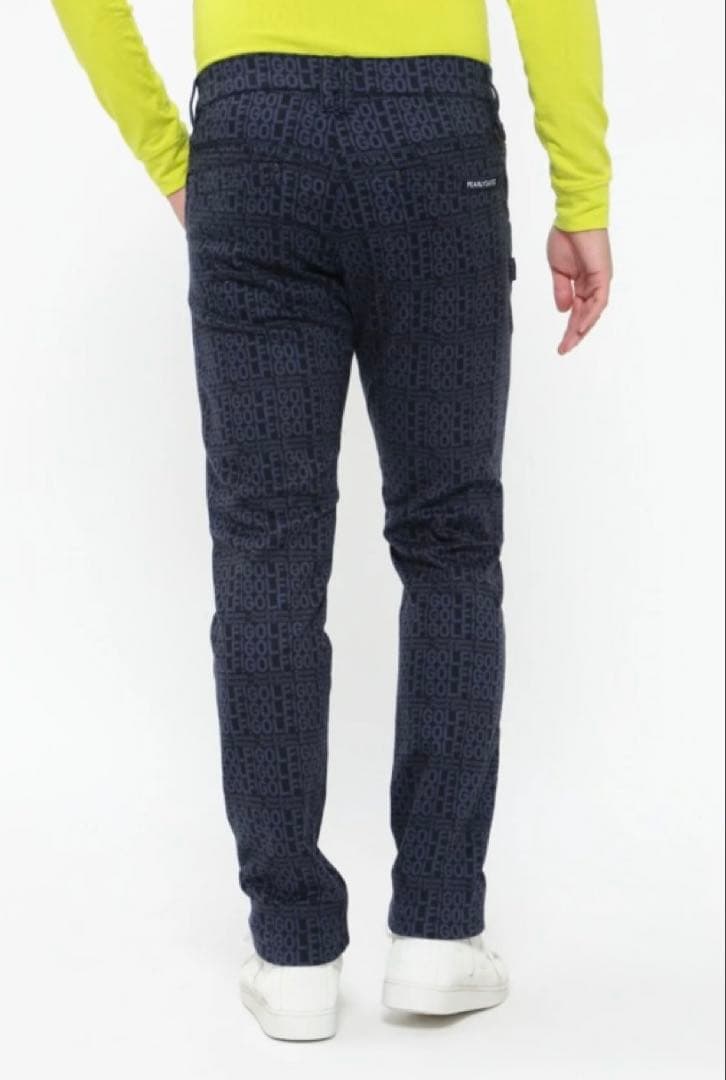 新品 パーリーゲイツ コットンストレッチカルゼ表ピーチ パンツ(5)サイズL/紺