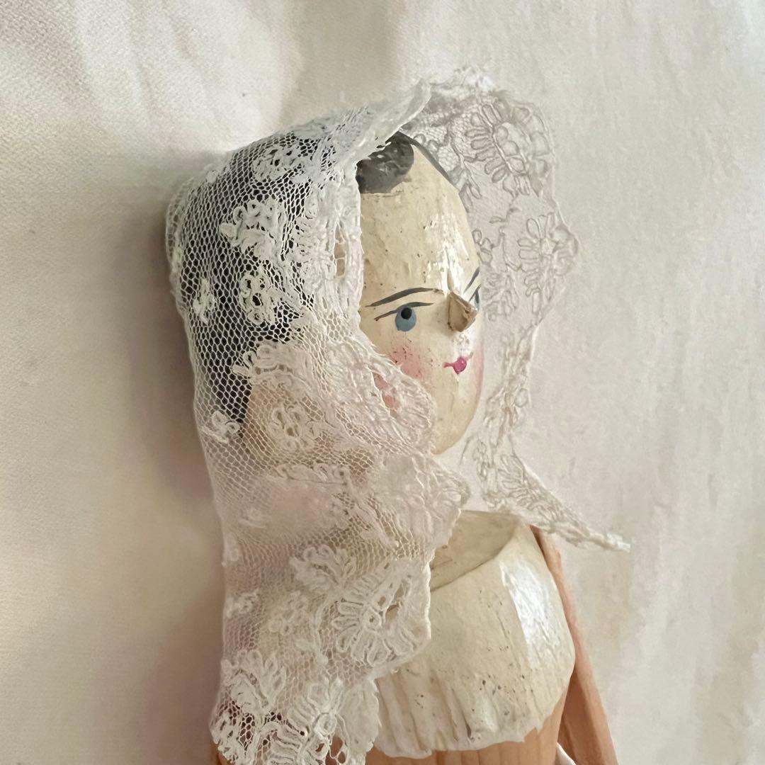 ペグドール　白い装い　オランダorドイツ製　アンティーク