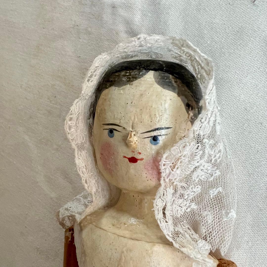 ペグドール　白い装い　オランダorドイツ製　アンティーク