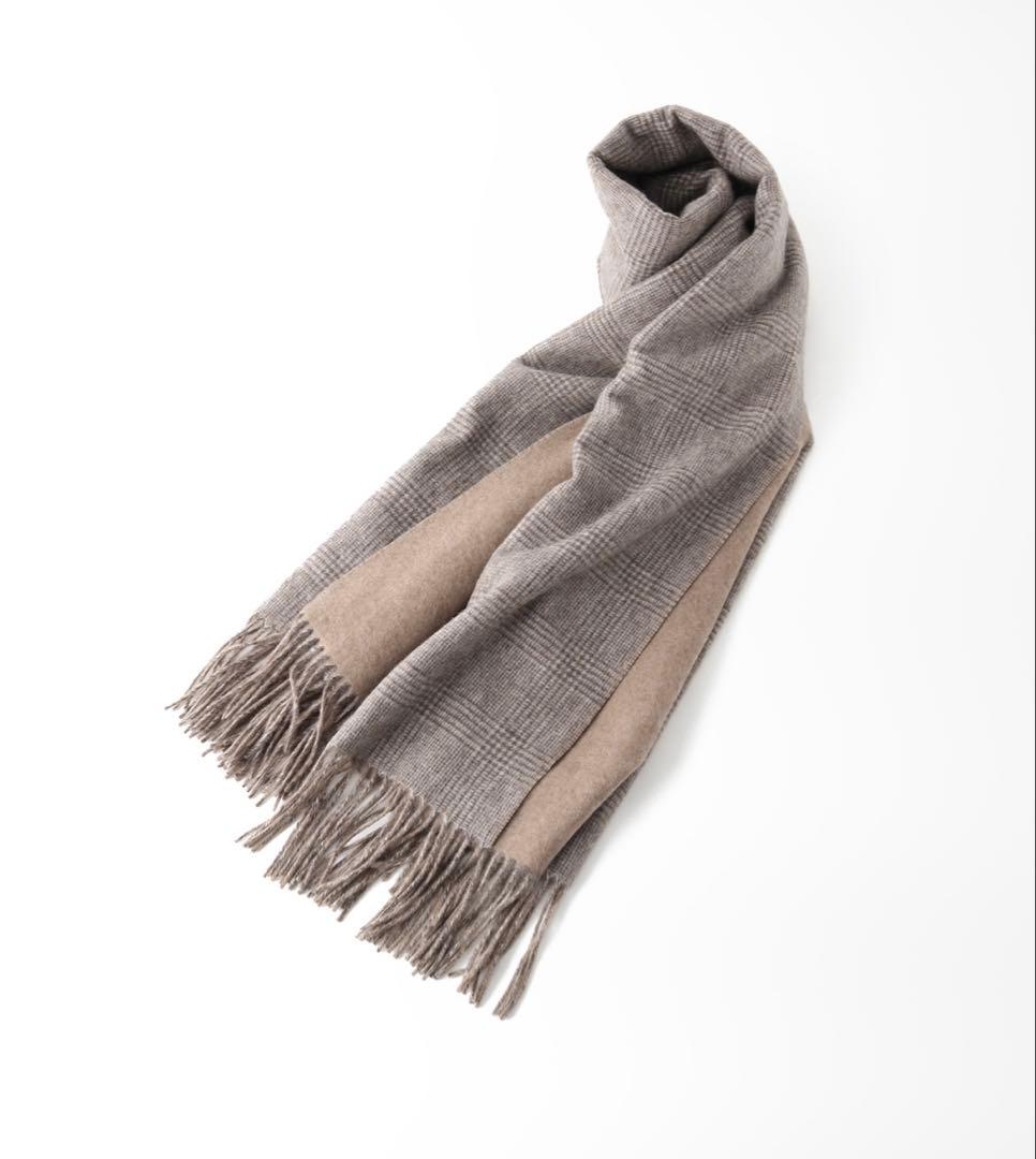 試着のみTHROW/スロー DOUBLE FACE GLEN チェック ストール