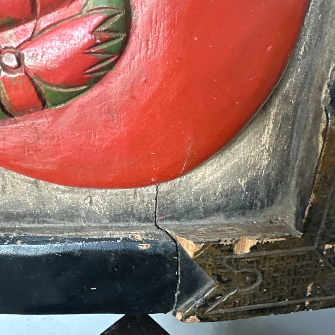 アンティーク希少品❣️猫の木製彫刻　招き猫　大入