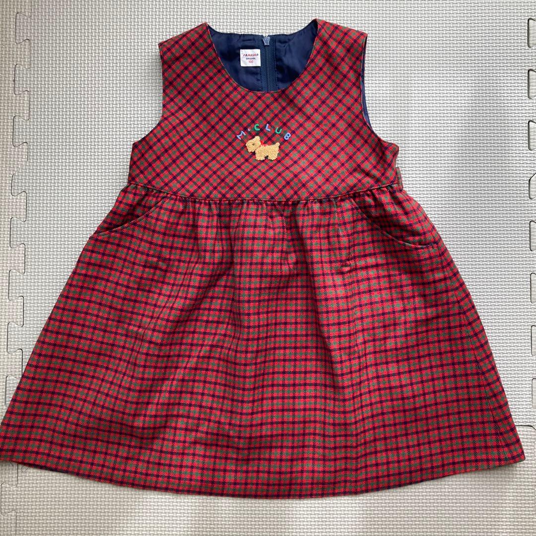 ファミリア 女の子 100 ジャンスカ ワンピース 入園式 - メルカリ