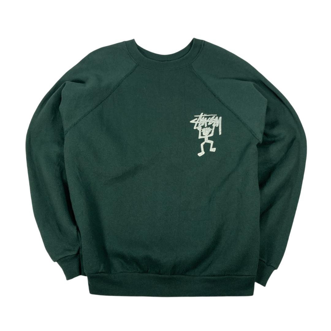 ステューシー シャドーマン スウェット USA製 90’s 古着 L グリーン