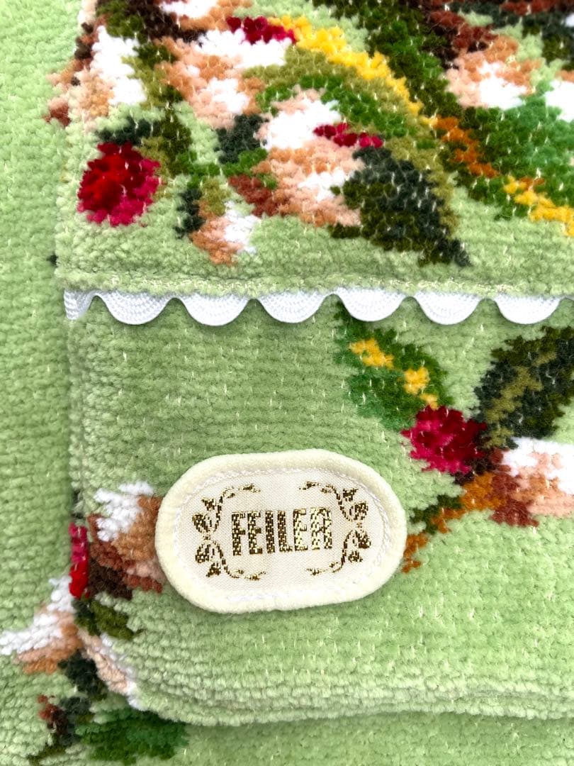 FEILER フェイラー エプロン お花柄 グリーン系