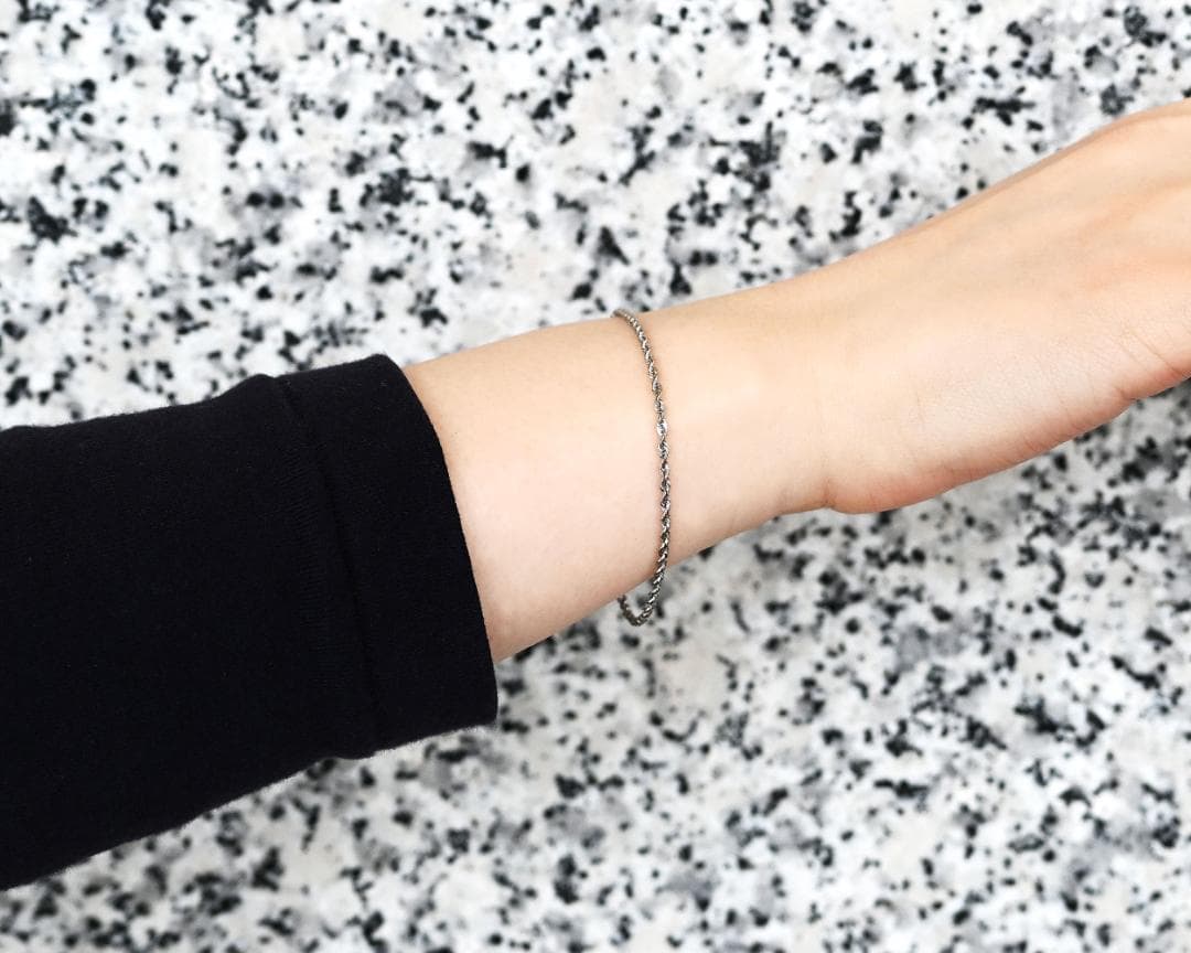 新品 Pt850 プラチナ パイプロープブレスレット幅2.0mm長さ17cm