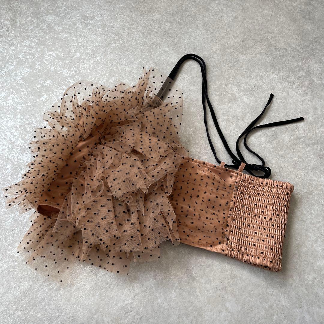 完売【定価1.3万】LILY BROWNリリーブラウン ラッフルチュールビスチェ