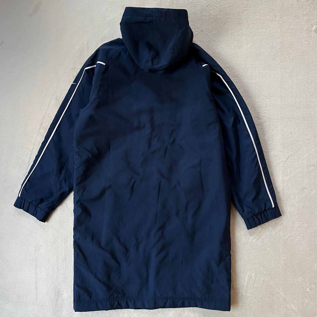 NIKE ナイキ 160cm ベンチコート 裏ボア コート 紺ネイビー ミドル丈