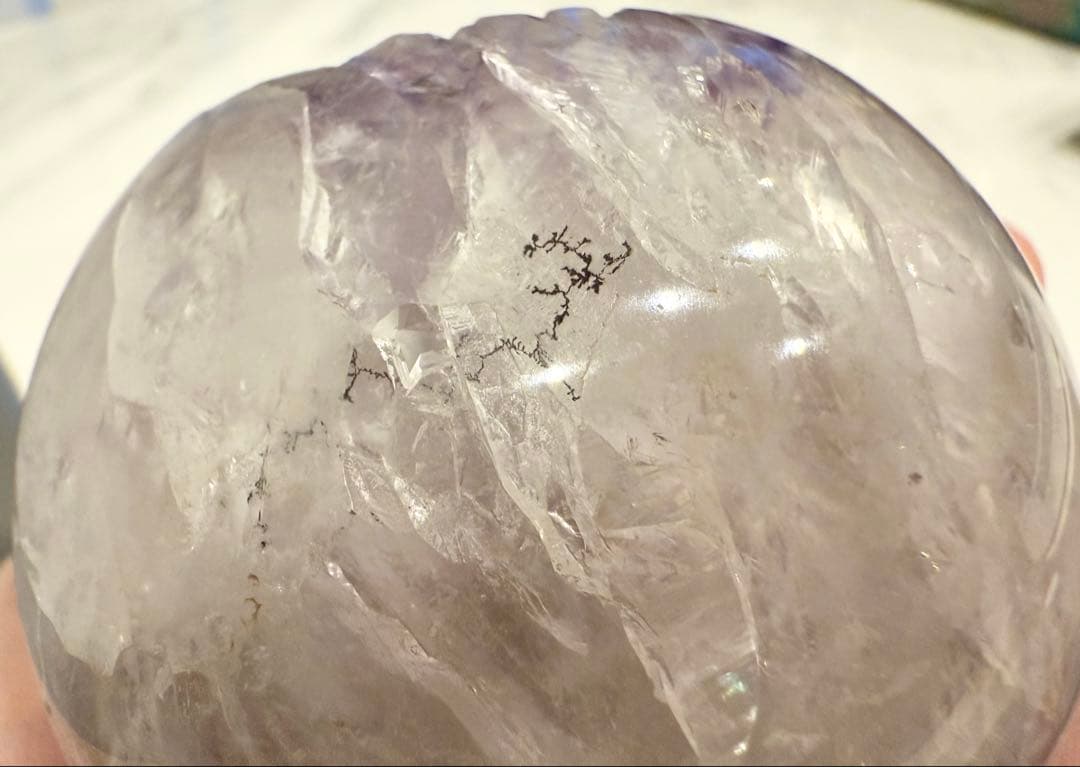 ウルグアイ産 アメジスト スフィア 笑い口 ファントム デンドリティック 天然石