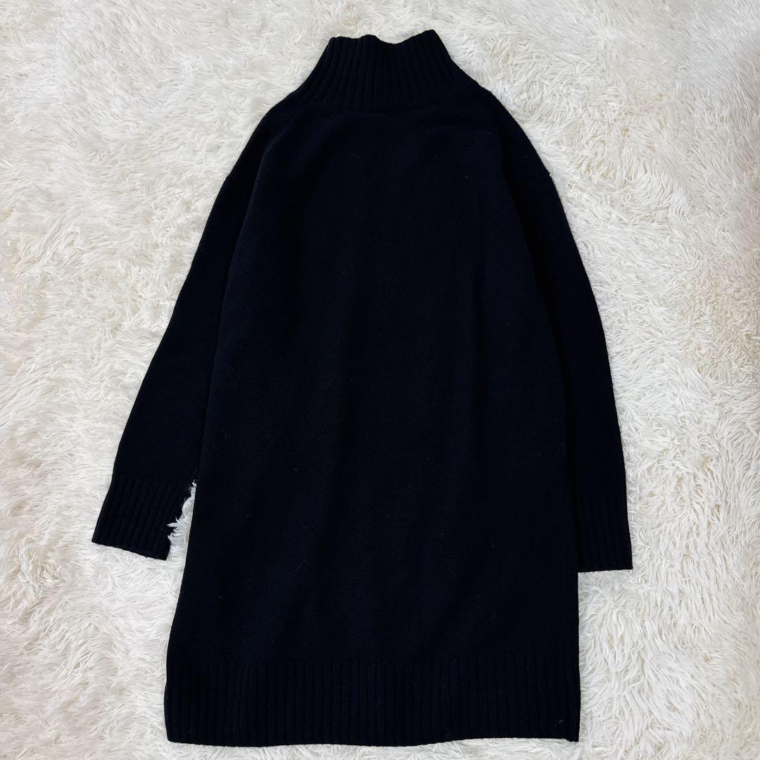 極美品　Plage スーパーファインウールカシミヤハイネックワンピース　黒　38