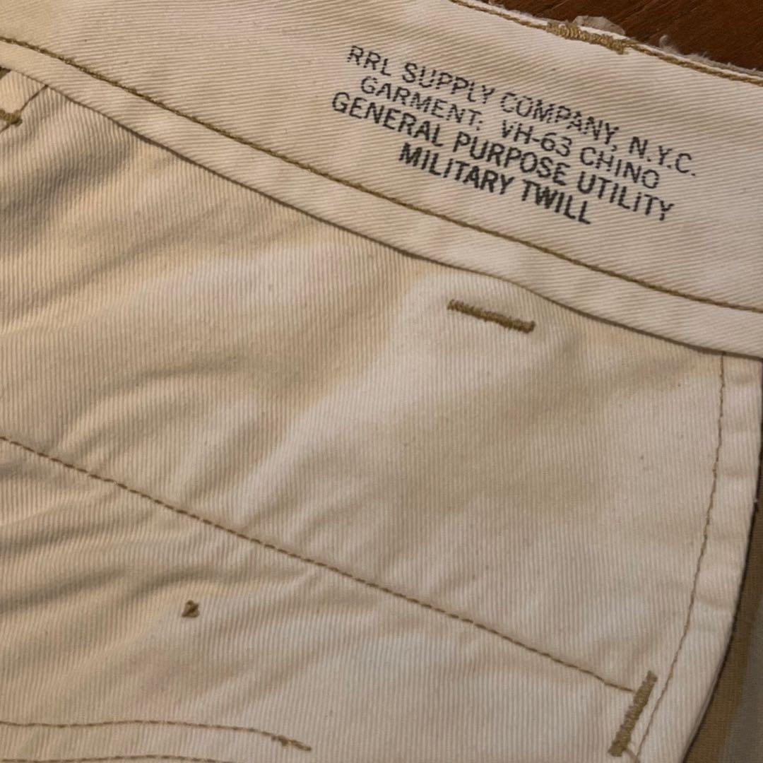 RRL ビームスプラス別注 VH-63 w29ベージュ チノパン ボタンフライ