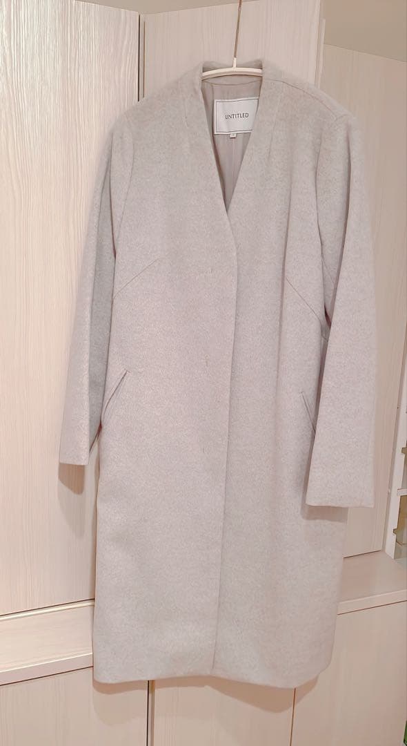 もぐ様専用】アンタイトル アンゴラ混ノーカラーコート - メルカリ