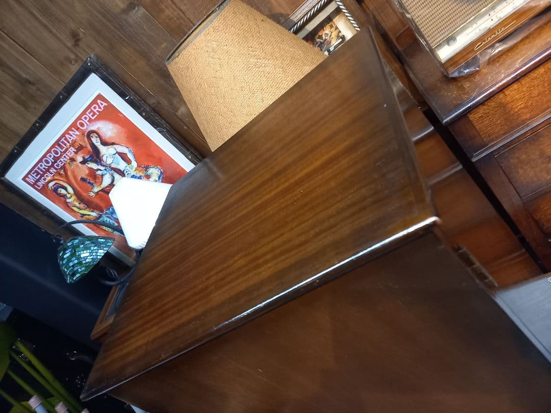 1960's　美品　チーク　突板　カッパーハンドル　レコード　キャビネット