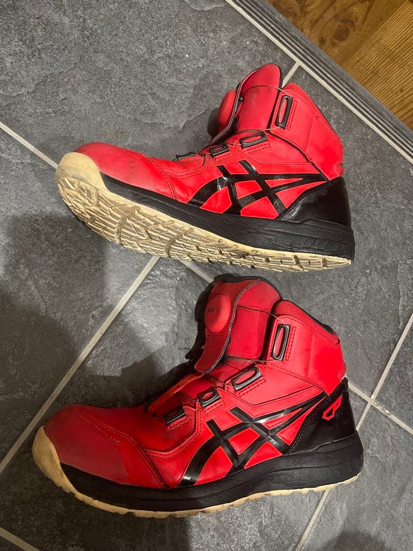 ASICS 安全靴 レッド 27.5cm JSAA A種