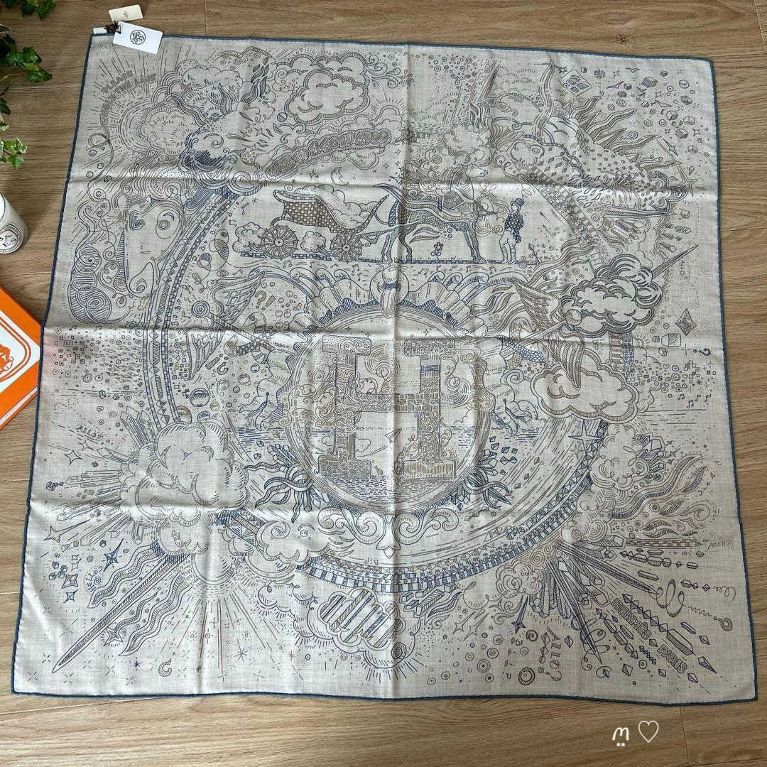 HERMESエルメス　カレH100　プリーズホールドザライン　カシシル　スカーフ