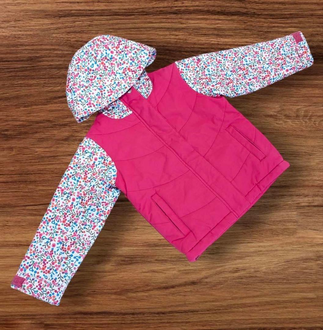 ROXY ロキシー 小花柄 フード付 スキーウェア 上下 120cm