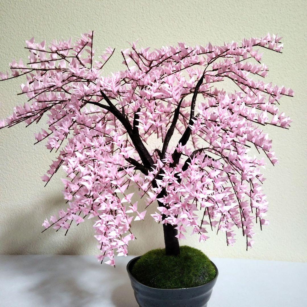 折り鶴盆栽(しだれ桜　盆栽)No.46
