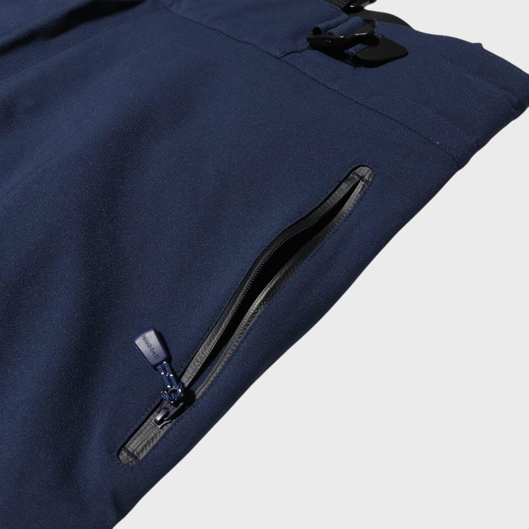 未使用級★mont-bell★スキーウェア★スノボー★ビブ パンツ★L★ネイビー