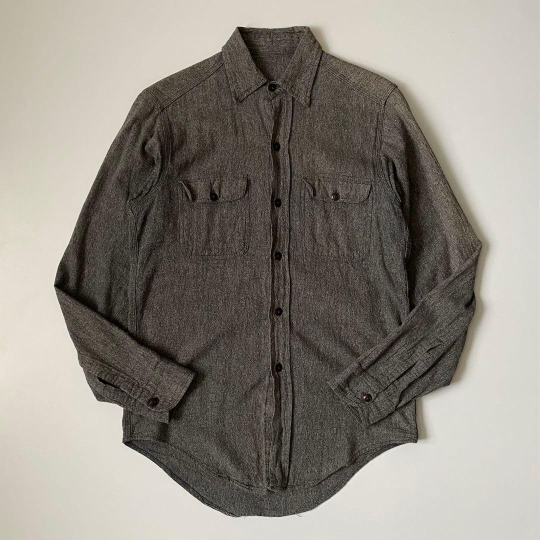 60s ブラックシャンブレーシャツ ごま塩 黒シャンブレー