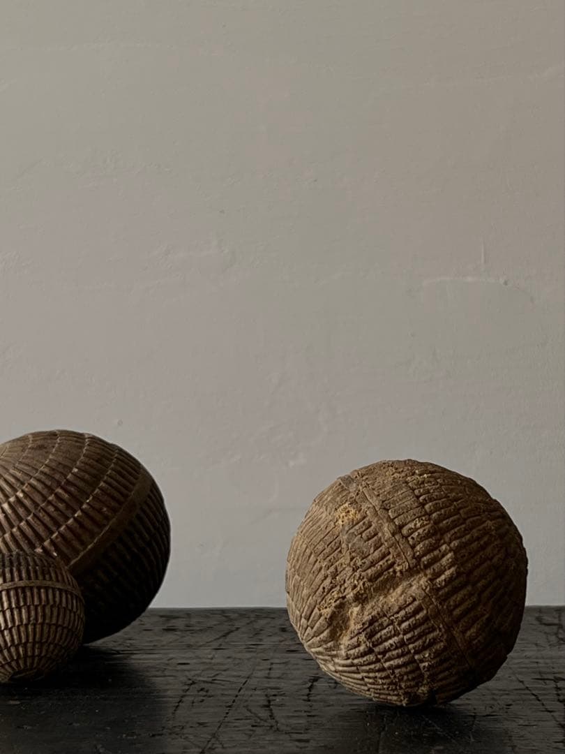 貴重 昭和21～25年頃 初代軟式ボール／菊型ボール　昭和レトロ 球体オブジェ②