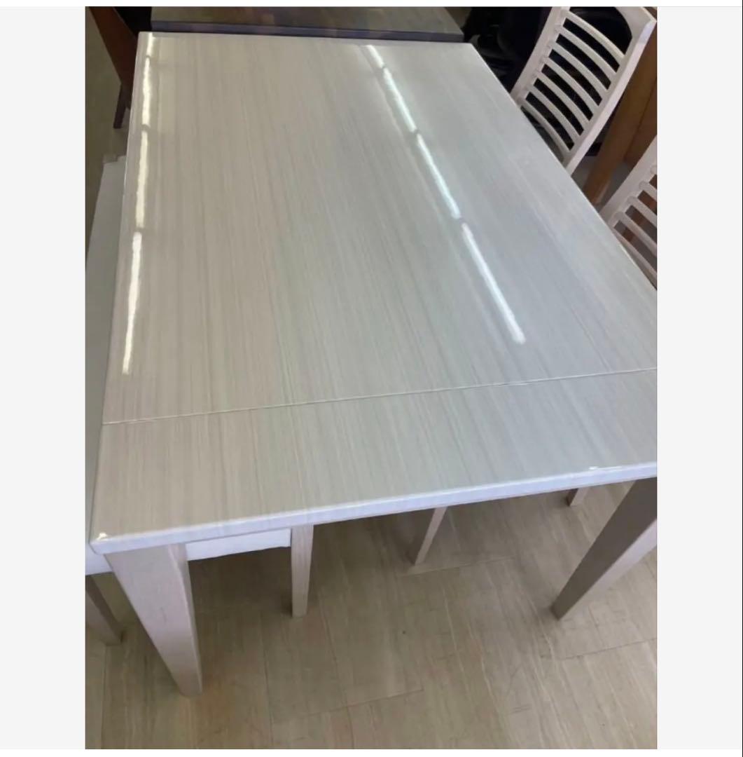 アビー　ABBY　伸長式テーブル　ホワイトUV塗装 伸長ダイニングテーブル