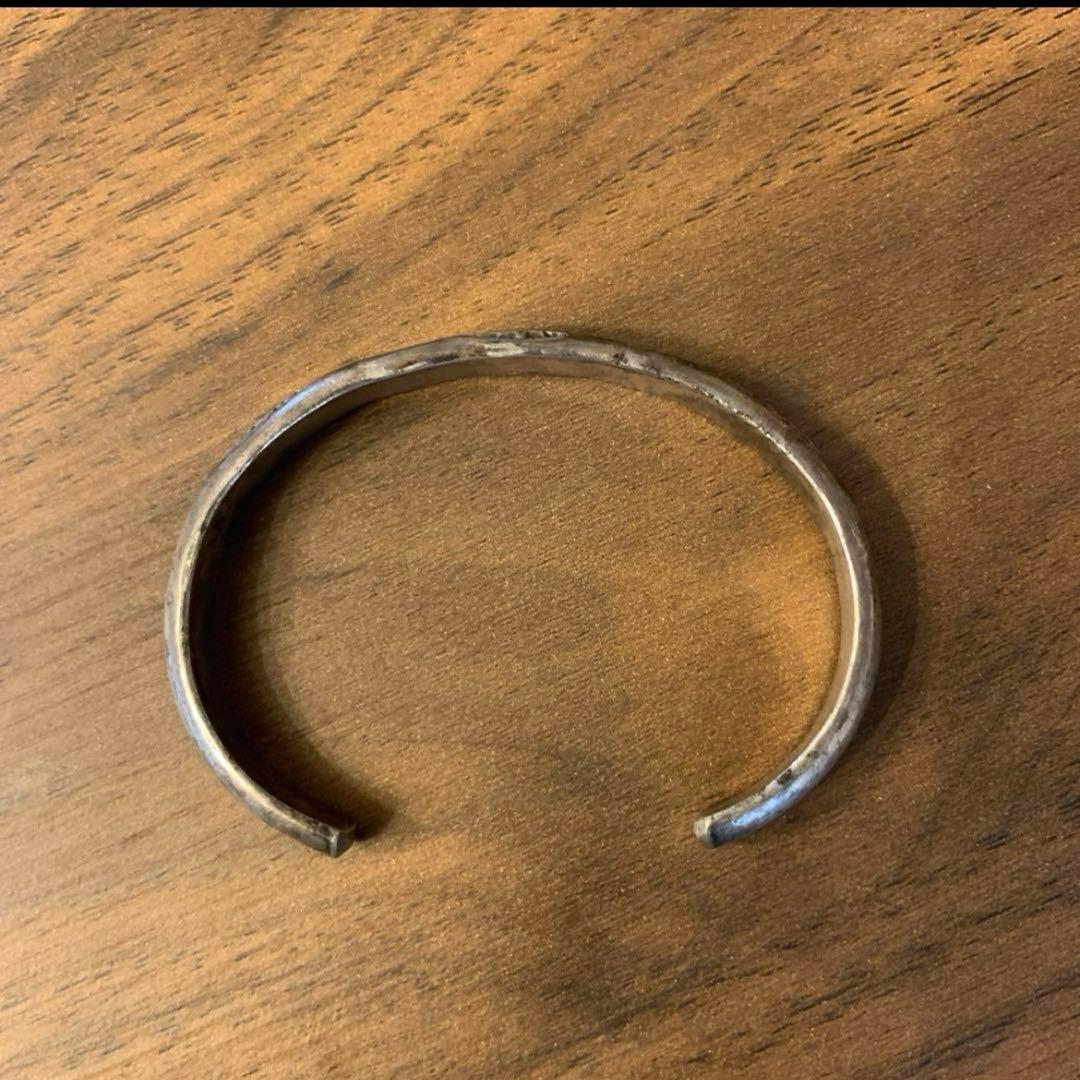 ビンテージ　ナバホ スタンプ　バングル　スターリングシルバー　インディアン