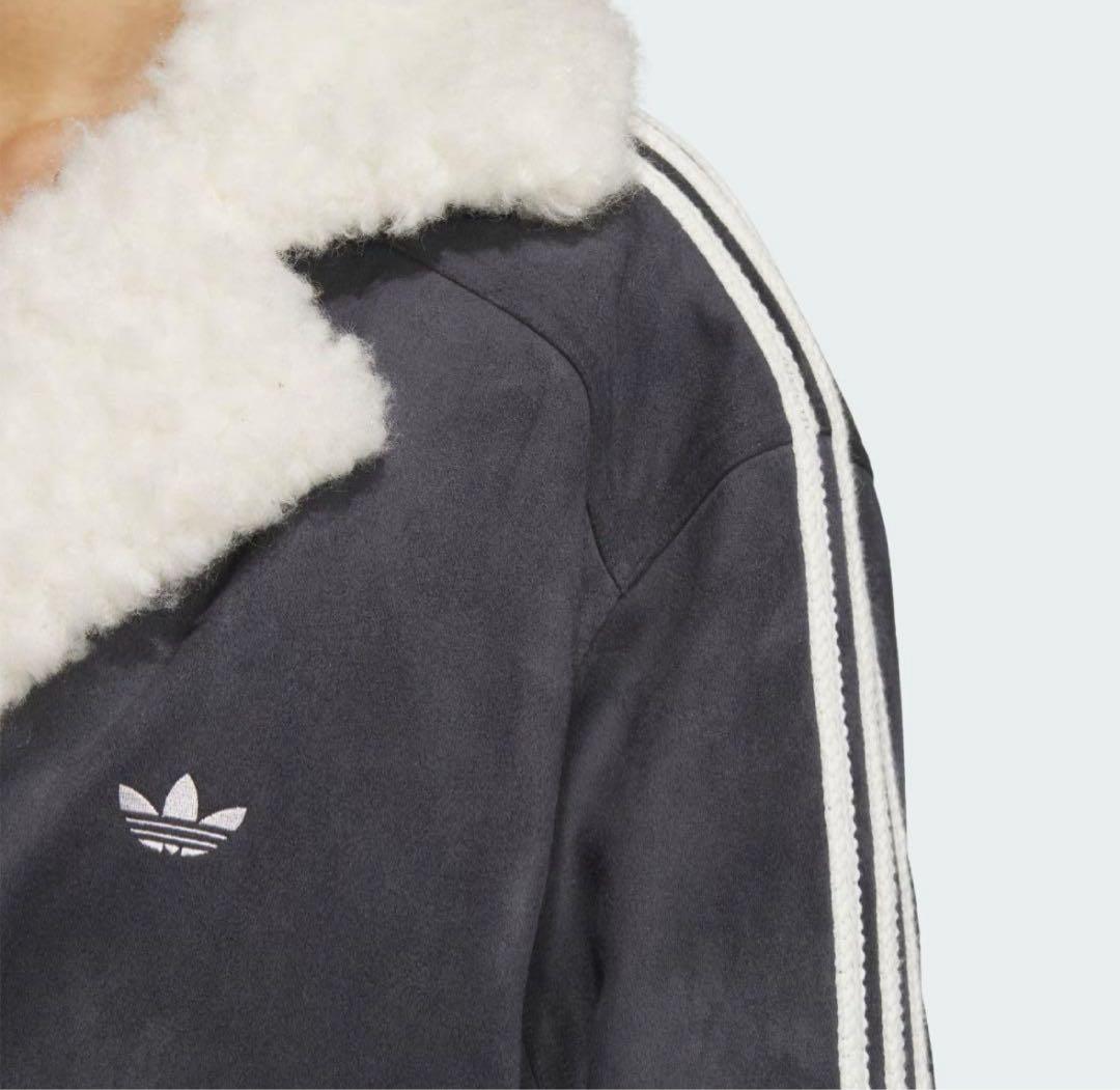 新品L Adidas中国限定 ボア襟付きグレージャケット 蛇年巳年限定