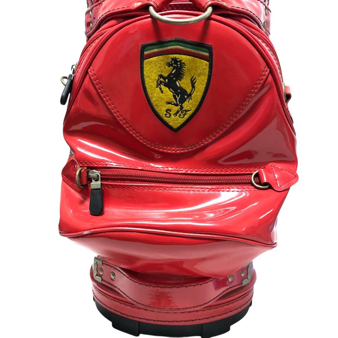 【希少品】フェラーリ エナメル キャディバッグ ゴルフバッグ 赤 レッド