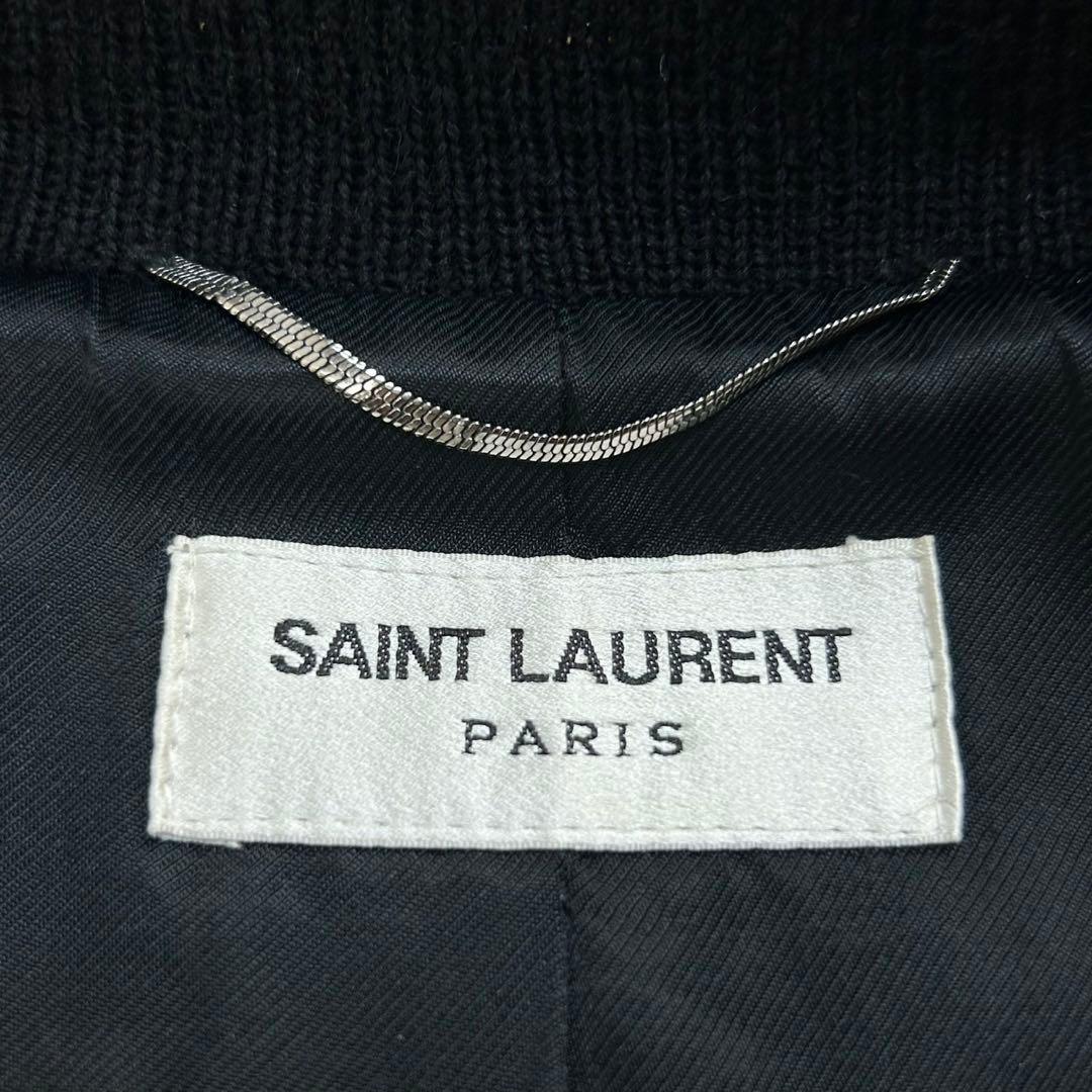 5706【美品・サイズ48】サンローラン☆レザー切替テディジャケット 人気カラー