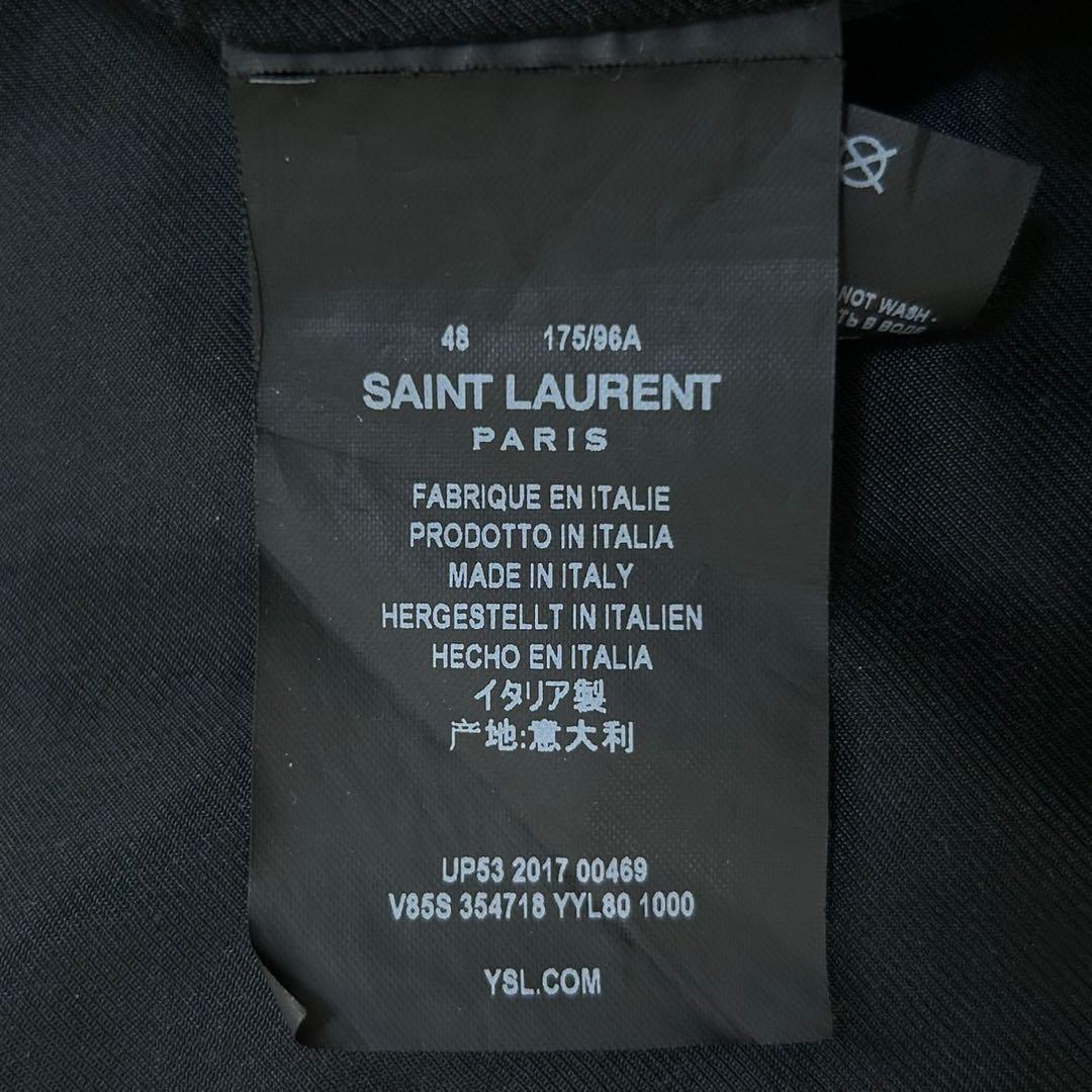 5706【美品・サイズ48】サンローラン☆レザー切替テディジャケット 人気カラー