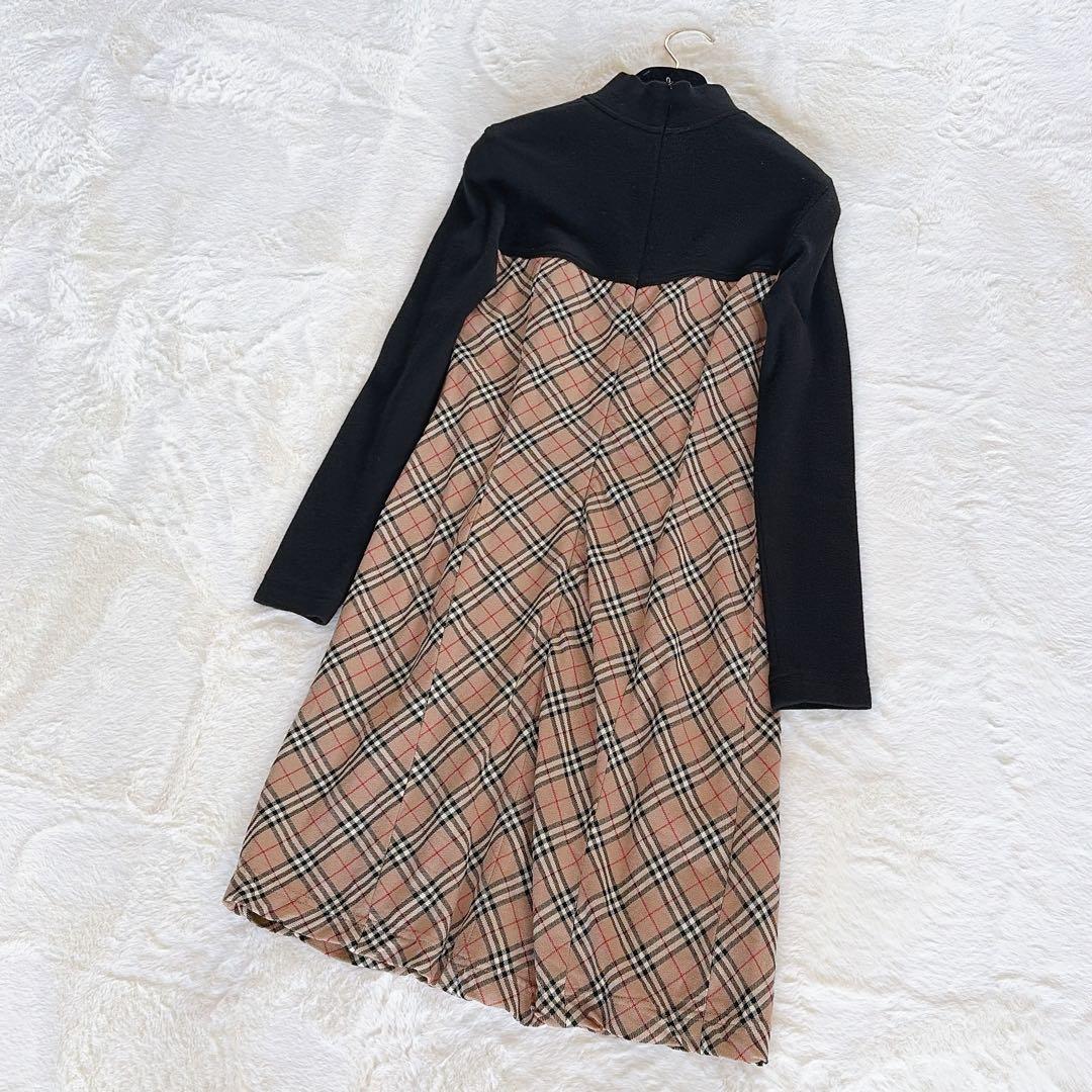 【バーバリーズブルーレーベル】アシメタートル ドッキングワンピース ノバチェック
