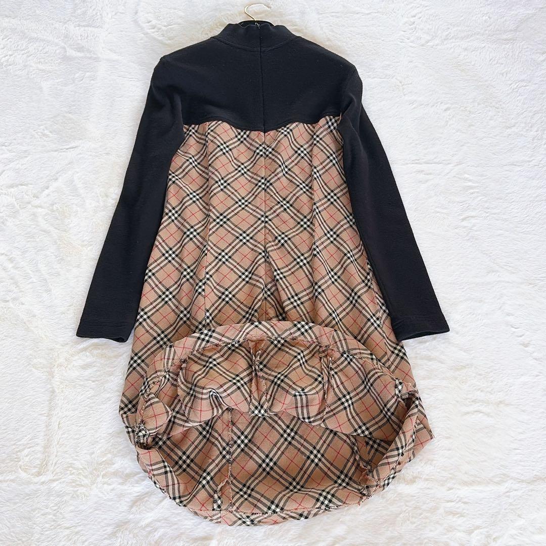【バーバリーズブルーレーベル】アシメタートル ドッキングワンピース ノバチェック