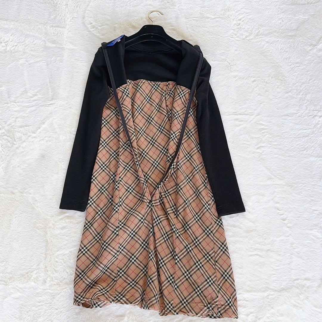 【バーバリーズブルーレーベル】アシメタートル ドッキングワンピース ノバチェック