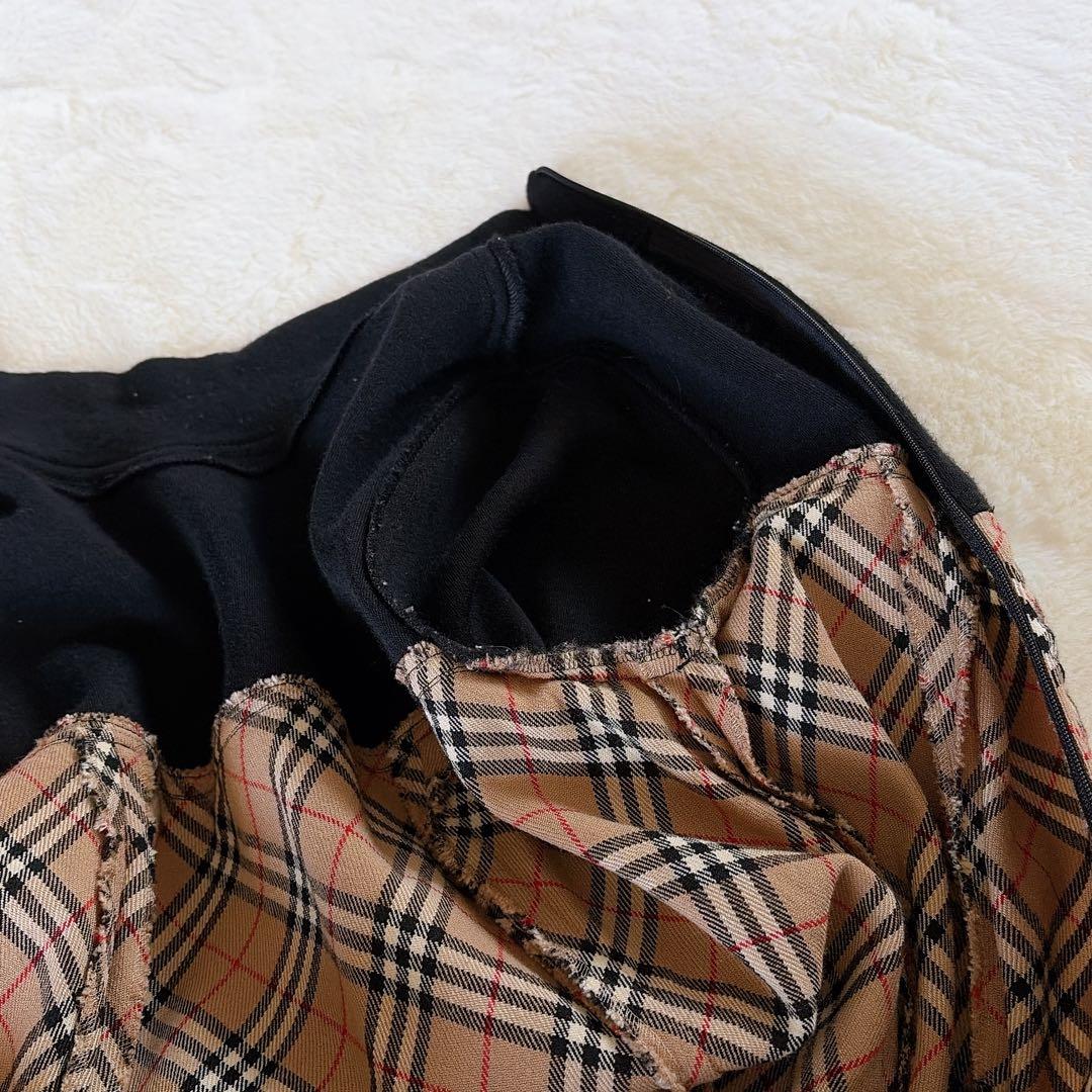 【バーバリーズブルーレーベル】アシメタートル ドッキングワンピース ノバチェック