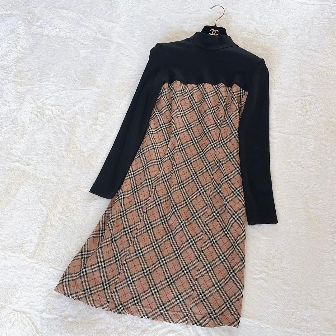 【バーバリーズブルーレーベル】アシメタートル ドッキングワンピース ノバチェック