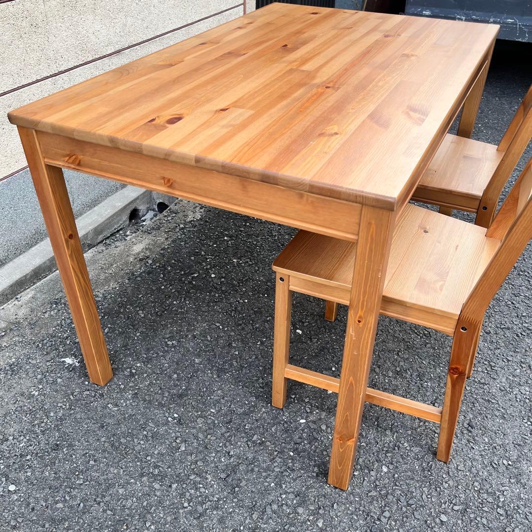 IKEA イケア ダイニングテーブル ヨックモック 椅子2脚セット 天然木