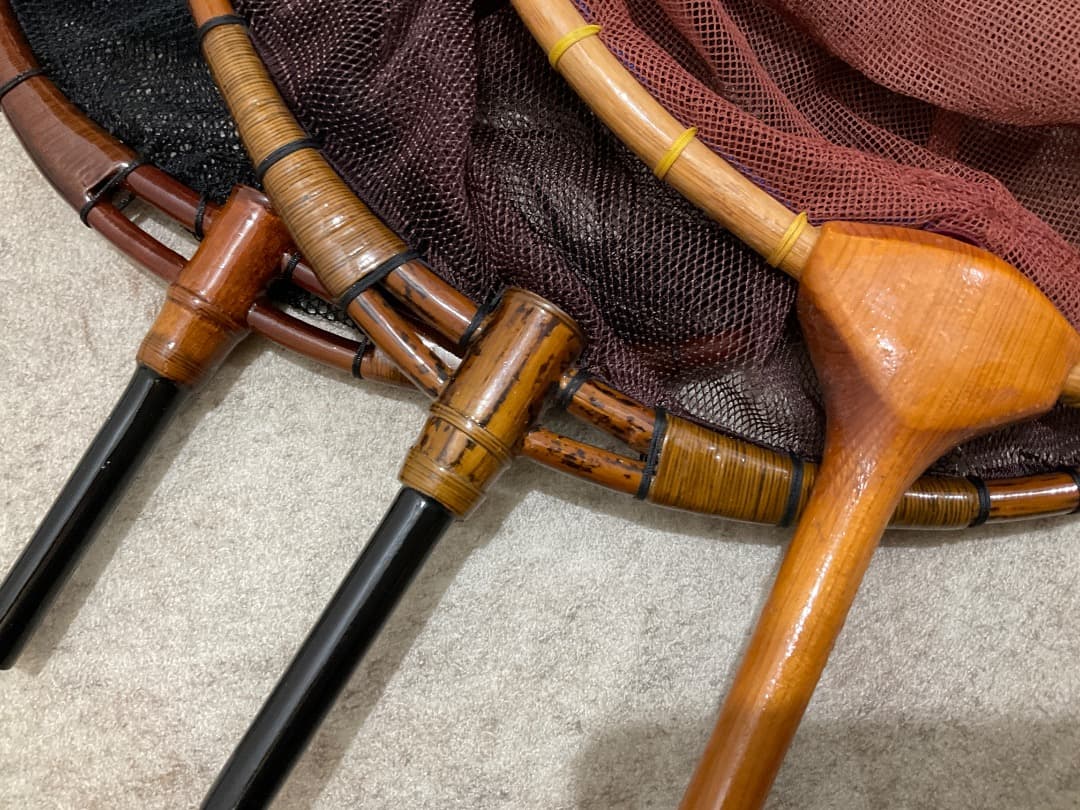 【未使用・美品】たも網　木製　3点セット