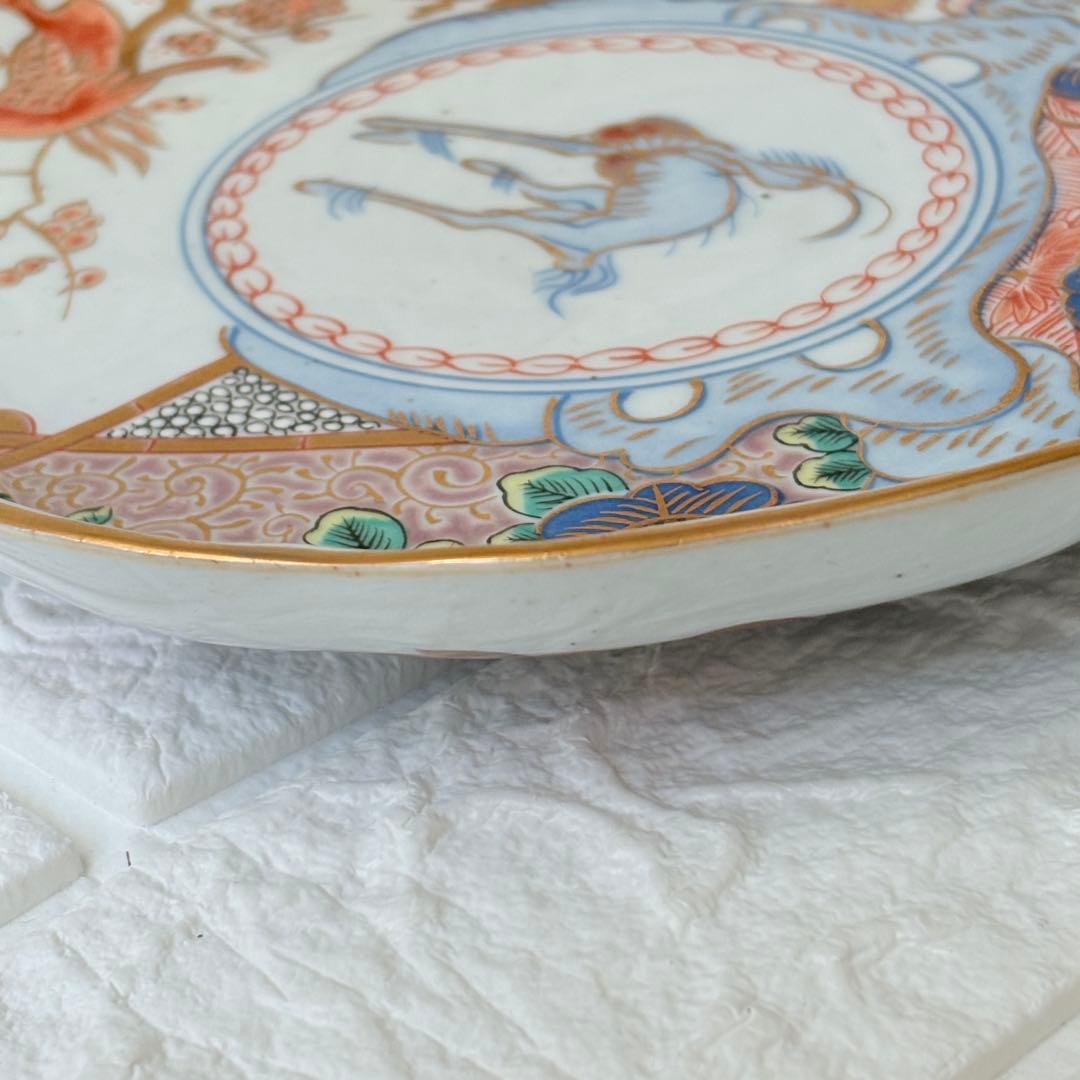 古伊万里 麒麟 キリン 年木谷窯 蒼峰作 鳥菊梅麒麟 盛り付け皿