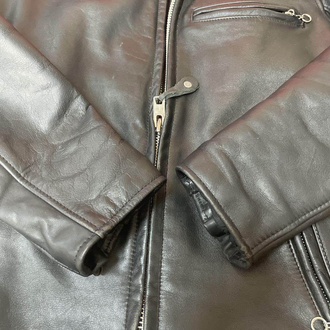 【美品】Schott シングルライダース 極厚革 ライナー付 人気モデル 641