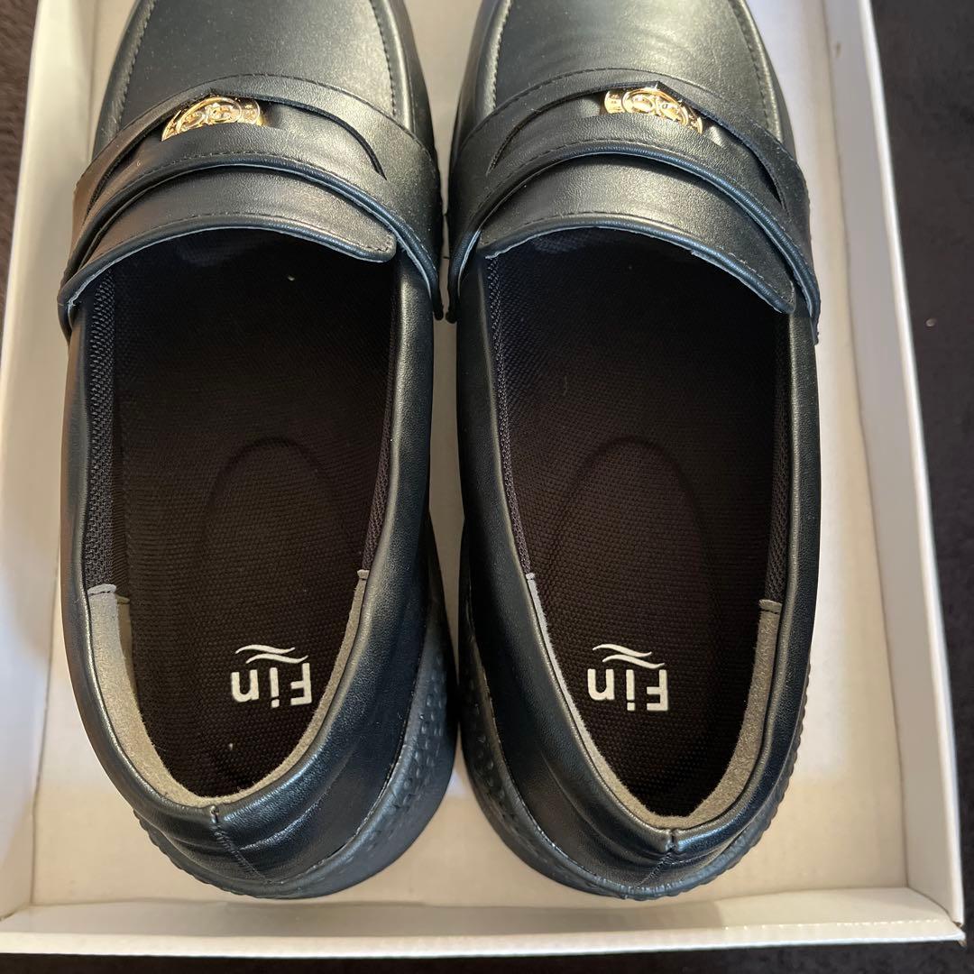 ローファー厚底スリッポン　ブラック