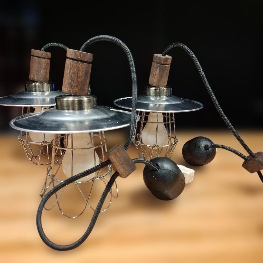 工業風 3灯ペンダントライト シルバー